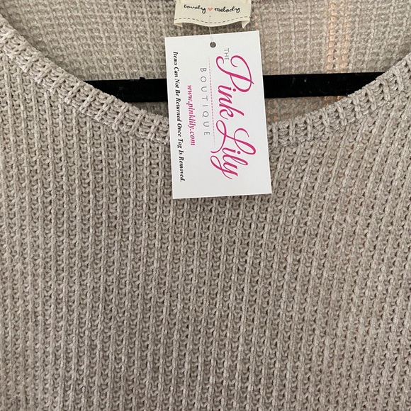 Mauve Chevron Color Block Sweater - Picture 3 of 3